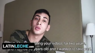 Curvy Latino Boy Dan Gets His Plump Lips Covered With Stranger's Huge Load Of Cum POV - Latin Leche
