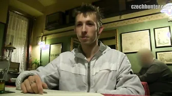 CZECH HUNTER 396 - Skinny Twink Enjoying His Beer & Then Enjoying A Good Fuck