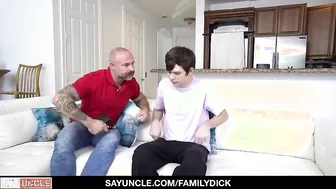 Step-daddy teaches stepsons how to fuck and lick ass