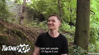 TWINKPOP - He Is Walking Around When He Finds A Twink Wondering In The Middle Of The Field