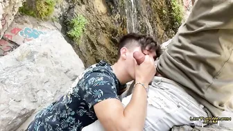 LetThemWatch Hot Twink Jay Magnus Raw Juven Fucked WaterFALL Public blowjob fuck Almost Caught!