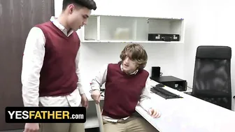 Altar Boys Troy Harlow & Chase Rivers Explore Their Sexuality In The Bishop's Office - YesFather