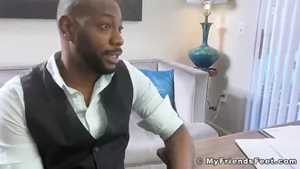 Hot shoe sniffing and feet licking worshipping in the office