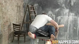 Mature master stuffs ks cock with thin metal rod