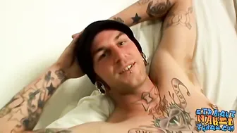 Straight thug jerking off until a very happy ending