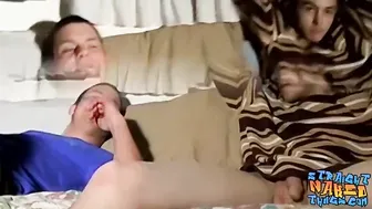 Straight thug Boomer Jacoby and Wiley jerking off and facial