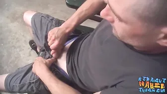 Skinny amateur works hard on his sweet straight cock