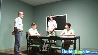 Jock Mike Chambers drilled in hardcore group sex pounding