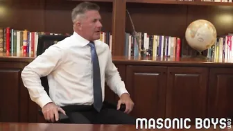 DILF Master fucks boy across his office desk