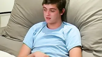 Interviewed amateur Justin masturbates and cums solo