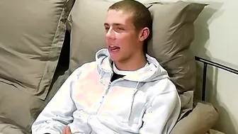 British twink Antony solo masturbates and jizzes