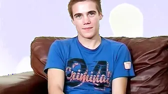 Cute British twink Leo M masturbates solo after interview