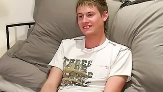 Horny British stallion moans during passionate masturbation