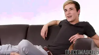 Cute young twink Jarrod Woodcock solo masturbates and cums