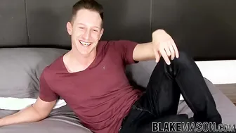 UK jock Kingsley Rippon interviewed and jerks off to cumshot