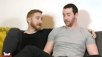 Anthony stands behind Leander & drives his cock into Leander's ass