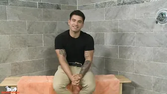 Vadim stands,pulls out his thick cock & starts jacking it