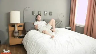 Luke Kennedy's cock is rock-hard & pointing straight out