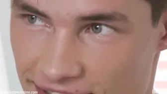 Horny boy jerking with cum