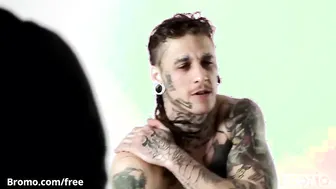 BROMO - Tattoed Hunk anal fucks inked bottem