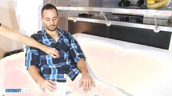 Fitness trainer gets wankd his big dick in a porn: Seb