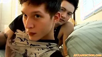 Young man has his ass eaten and penetrated as he masturbates