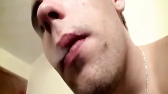 Chain smoker Drac caresses his ramrod