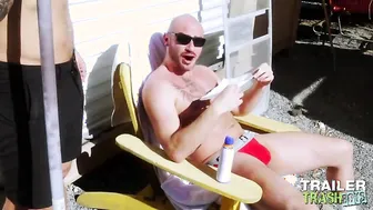 TRAILERTRASHBOYS Bald Muscular Hunk Barebacked