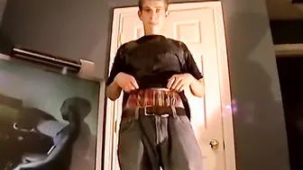 Amateur twink squirts cum during solo masturbation