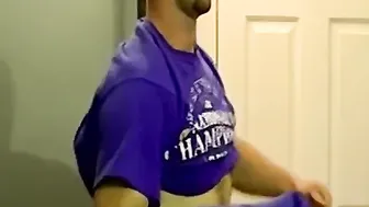 Fit amateur stuffing his big white cock in tight black ass