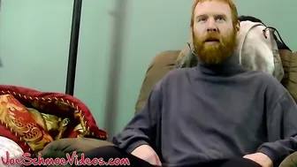 Red headed convict blown by younger dude