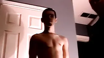 Young man tugging and stroking his dick