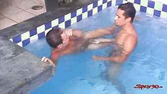 Hot Beefy Boy Gets Double Anal Pounding By Two Hunks In Poolside Threesome!