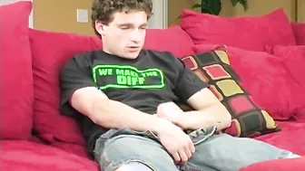 Curly Haired Straight Guy Kyle Masturbating