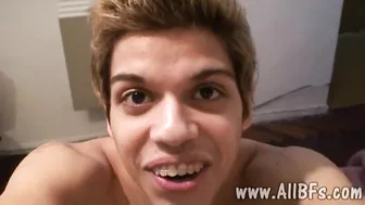 Twink boys frolic in bed