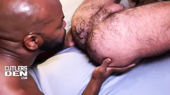 Interracial Bareback Fuck and Ass Breeding with Uncut BBC Monster Cock and Hairy Bottom