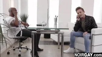 White gay twink sucks a bbc to seal business deal