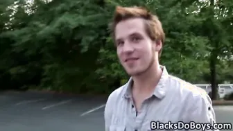 Nasty white guy gets his ass rocked by black stud