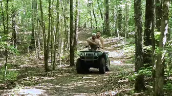 Two hairy men fucking in the woods