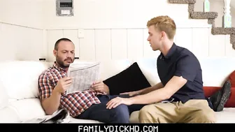Bear Stepdad And Twink Stepson Quickie After Leaves