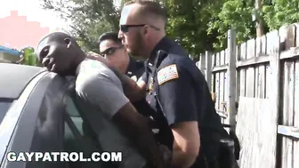 GAY PATROL - Black Guy Gets Busted By The Cops While Tagging Up A Fence