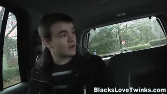 Jizzy twink rides black