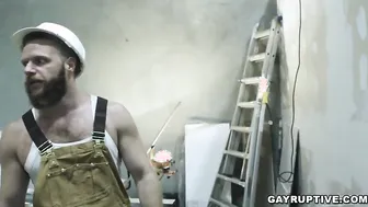 Gayruptive.com - What a meaty huge black cock you got Deep Dicc. Casey Everett and Brian Bonds are construction workers who need their latest project to pass inspection. When Deep arrives Casey and Brian offer him their cock