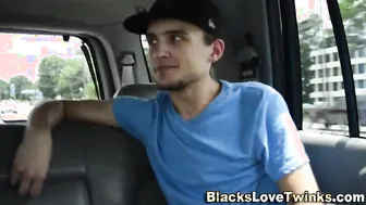 Twink sucking black cock