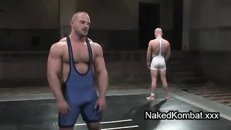 Muscle bare gays wrestling on mats