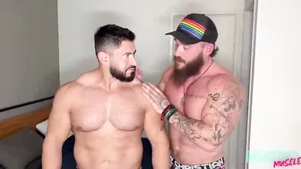 Two Bodybuilders Tag Team College Roommate
