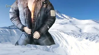 Humping The North Face Down Suit Until Cum