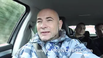 fucked bareback in the car on the road