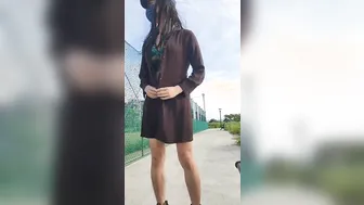 Caught outdoor!!! Exhibitionist Gina masturbating in public