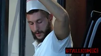Epic homosexual threesome at restaurant